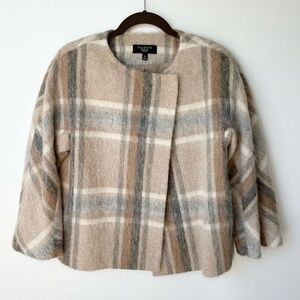 Talbots Plaid Blazer in Beige and Gray